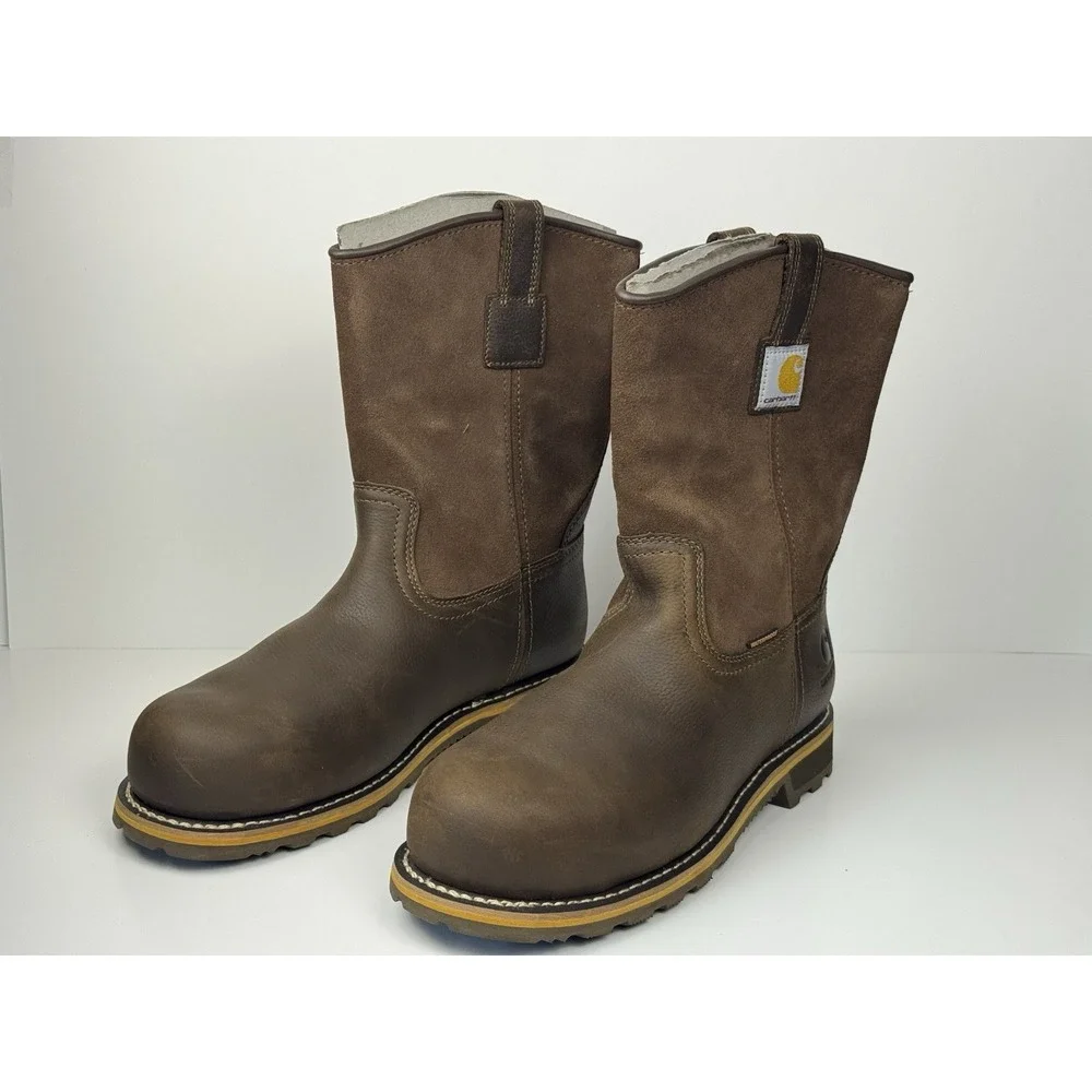Carhartt Waterproof 10-Inch Men's Sz 11.5 Wide‎ Nano Composite Toe Pull Up Boots